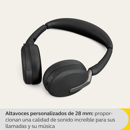 Jabra Evolve2 65 Flex - Wireless Stereo Headset with Bluetooth, Noise-cancelling Jabra ClearVoice Technology and Hybrid ANC - Works with all leading UC Platforms - Black