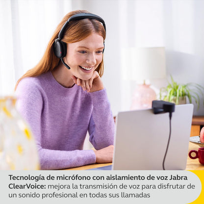 Jabra Evolve2 65 Flex - Wireless Stereo Headset with Bluetooth, Noise-cancelling Jabra ClearVoice Technology and Hybrid ANC - Works with all leading UC Platforms - Black