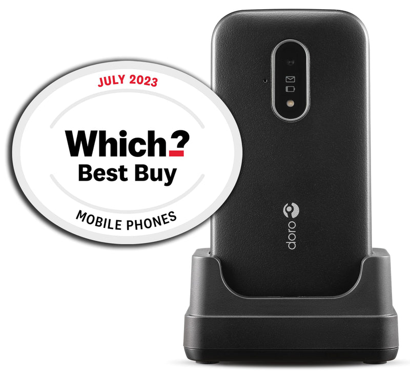 Doro 6820 4G Unlocked Flip Mobile Phone for Seniors with Talking Number Keys, 2MP Camera, Assistance Button and Charging Cradle