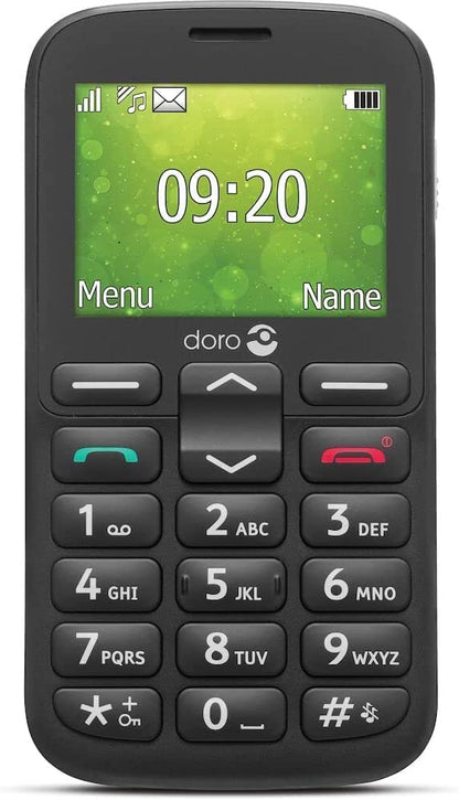Doro 1380 Unlocked 2G Dual SIM Mobile Phone for Seniors with 2.4" Display, Camera and Assistance Button (Black)  (Black) 1380 - Black