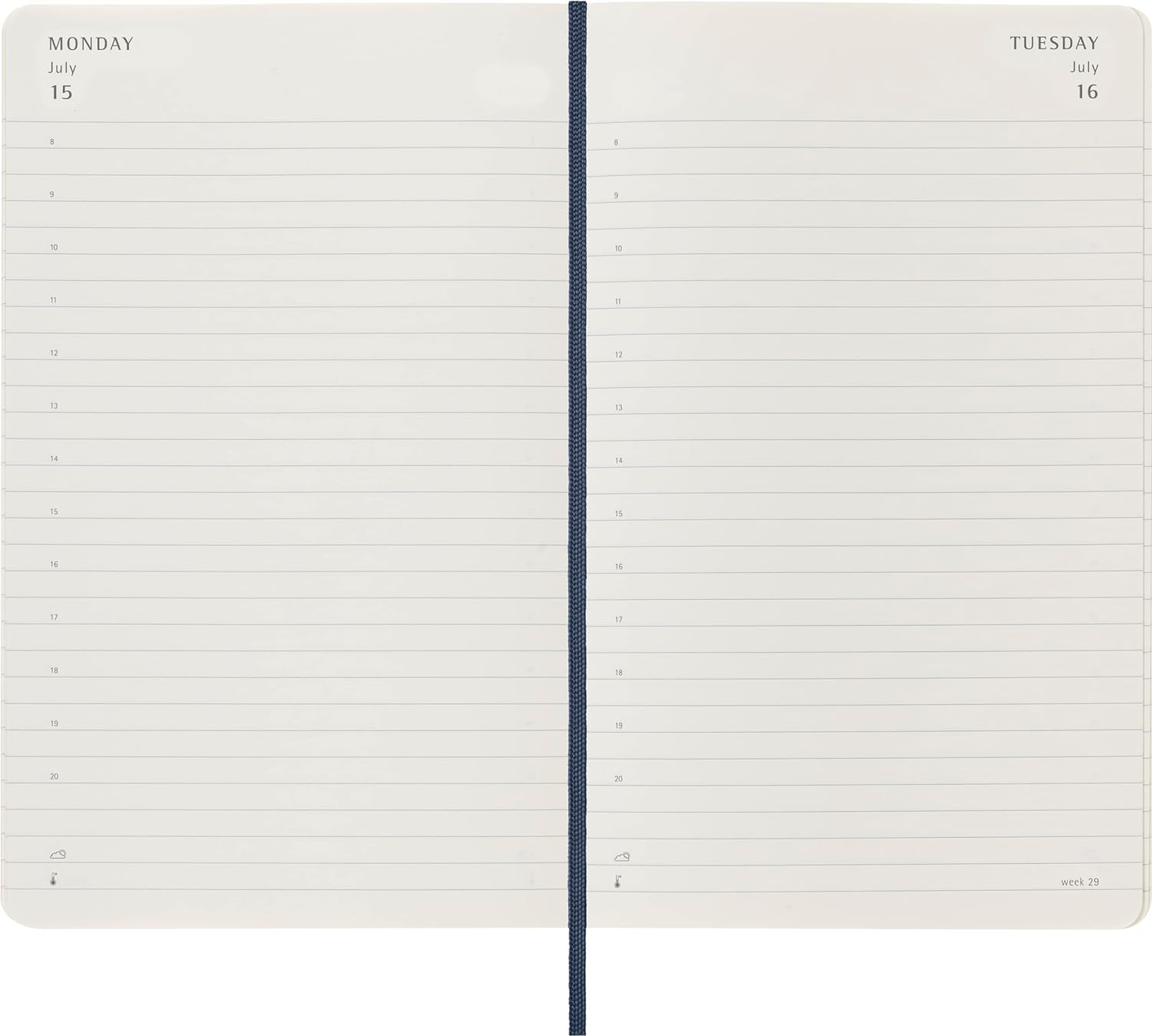 Moleskine Daily Agenda 12 Months 2024, Agenda 2024, Size Large 13x21, Soft Cover and Elastic Closure, Colour