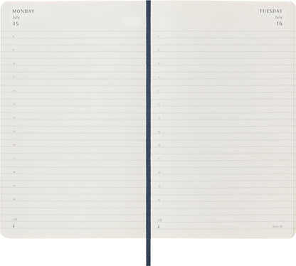 Moleskine Daily Agenda 12 Months 2024, Agenda 2024, Size Large 13x21, Soft Cover and Elastic Closure, Colour