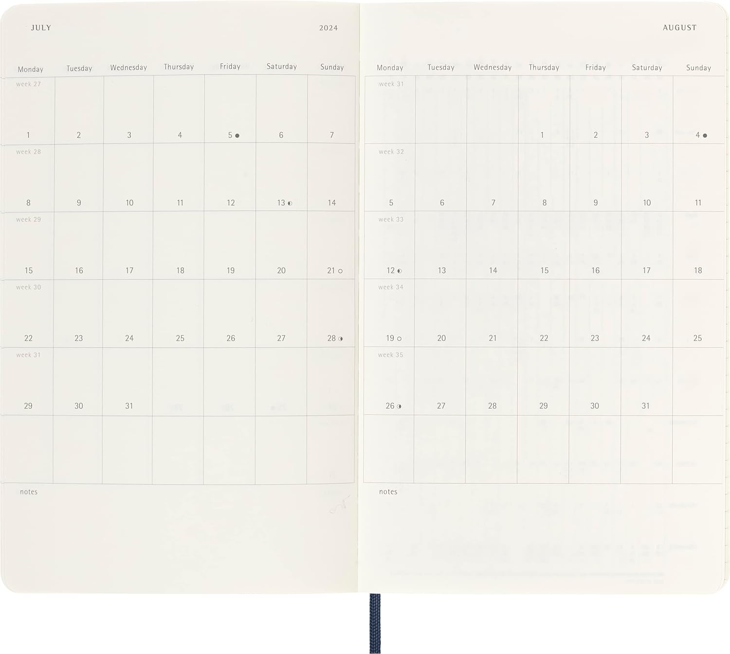 Moleskine Daily Agenda 12 Months 2024, Agenda 2024, Size Large 13x21, Soft Cover and Elastic Closure, Colour