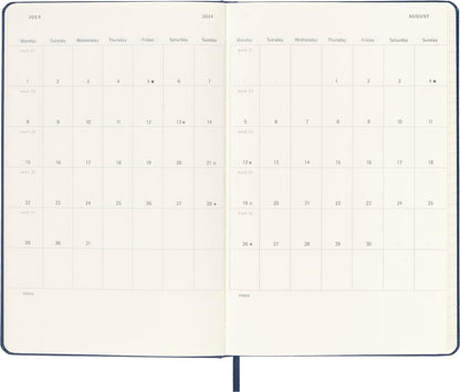 Moleskine Weekly Agenda With Space For Notes 12 Months 2024, Agenda 2024, Size Large 13x21, Hard Cover And Elastic Closure, Colour