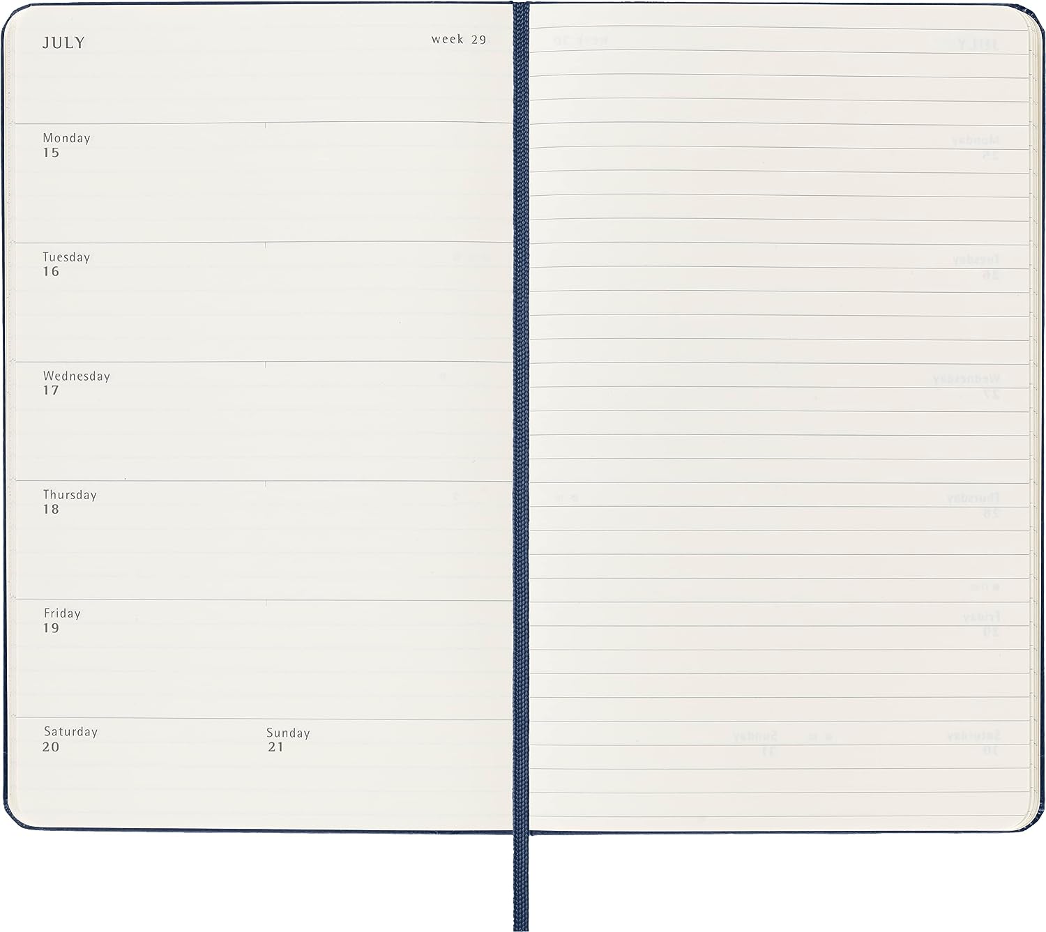 Moleskine Weekly Agenda With Space For Notes 12 Months 2024, Agenda 2024, Size Large 13x21, Hard Cover And Elastic Closure, Colour