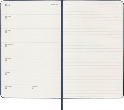 Moleskine Weekly Agenda With Space For Notes 12 Months 2024, Agenda 2024, Size Large 13x21, Hard Cover And Elastic Closure, Colour