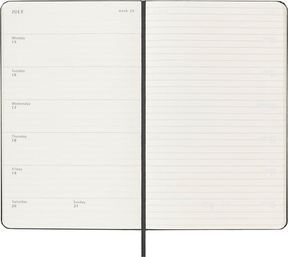 Moleskine Weekly Agenda With Space For Notes 12 Months 2024, Agenda 2024, Size Large 13x21, Hard Cover And Elastic Closure, Colour Black