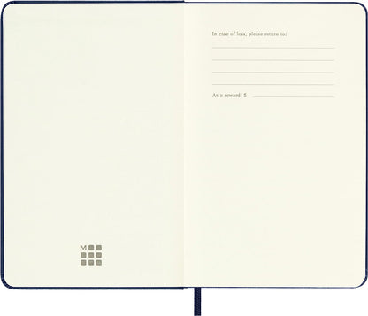 Moleskine Weekly Agenda with Space for Notes 12 Months 2024, Agenda 2024, Size Pocket 9x14, Hard Cover and Elastic Closure, Colour Sapphire Blue Weekly Notebook Hard Cover - Pocket Sapphire Blue