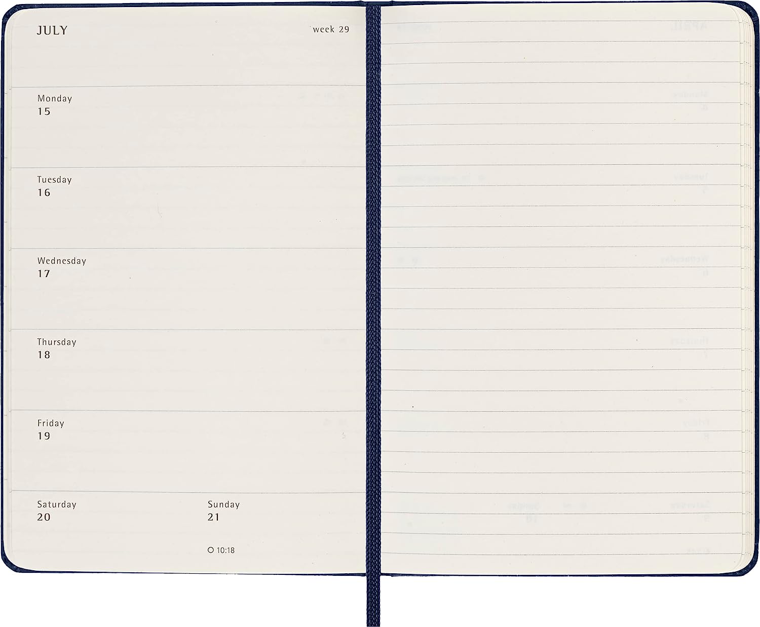 Moleskine Weekly Agenda with Space for Notes 12 Months 2024, Agenda 2024, Size Pocket 9x14, Hard Cover and Elastic Closure, Colour Sapphire Blue Weekly Notebook Hard Cover - Pocket Sapphire Blue