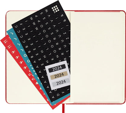 Moleskine Weekly Agenda with Space for Notes 12 Months 2024, Agenda 2024, Size Pocket 9x14, Hard Cover and Elastic Closure, Colour