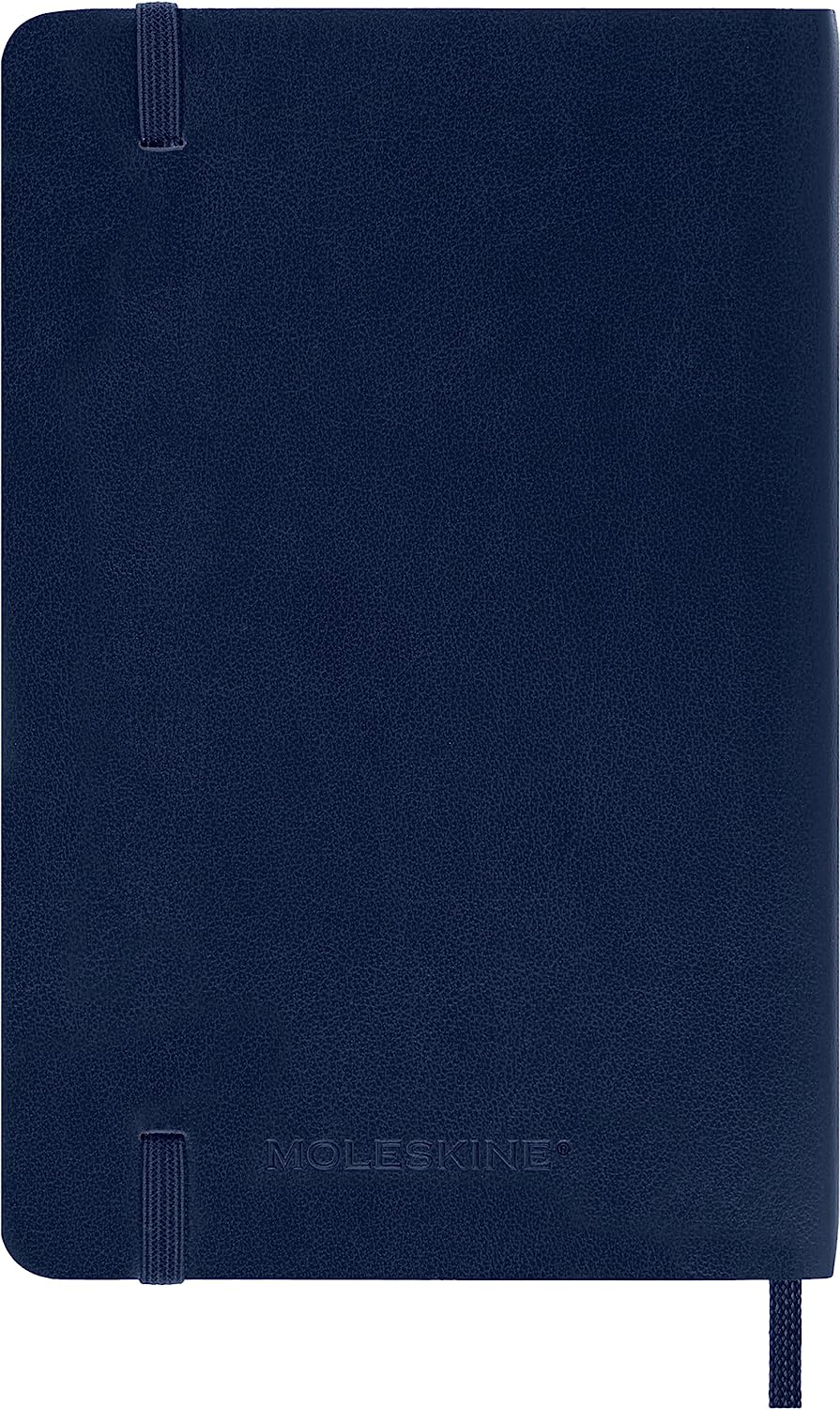 Moleskine Weekly Agenda with Space for Notes 12 Months 2024, Agenda 2024, Size Pocket 9x14, Soft Cover and Elastic Closure, Colour Sapphire Blue Weekly Notebook Soft Cover - Pocket Sapphire Blue