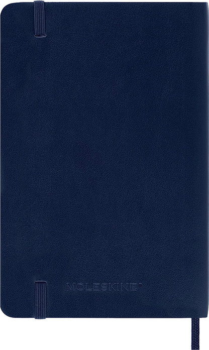 Moleskine Weekly Agenda with Space for Notes 12 Months 2024, Agenda 2024, Size Pocket 9x14, Soft Cover and Elastic Closure, Colour Sapphire Blue Weekly Notebook Soft Cover - Pocket Sapphire Blue