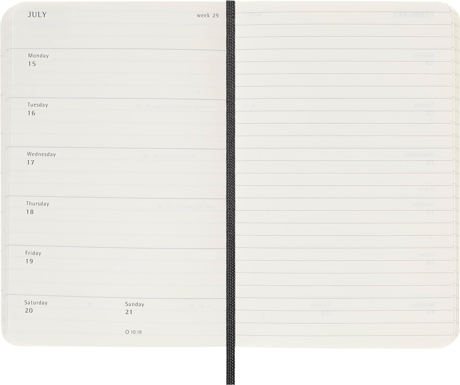 Moleskine Weekly Agenda with Space for Notes 12 Months 2024, Agenda 2024, Size Pocket 9x14, Soft Cover and Elastic Closure, Colour