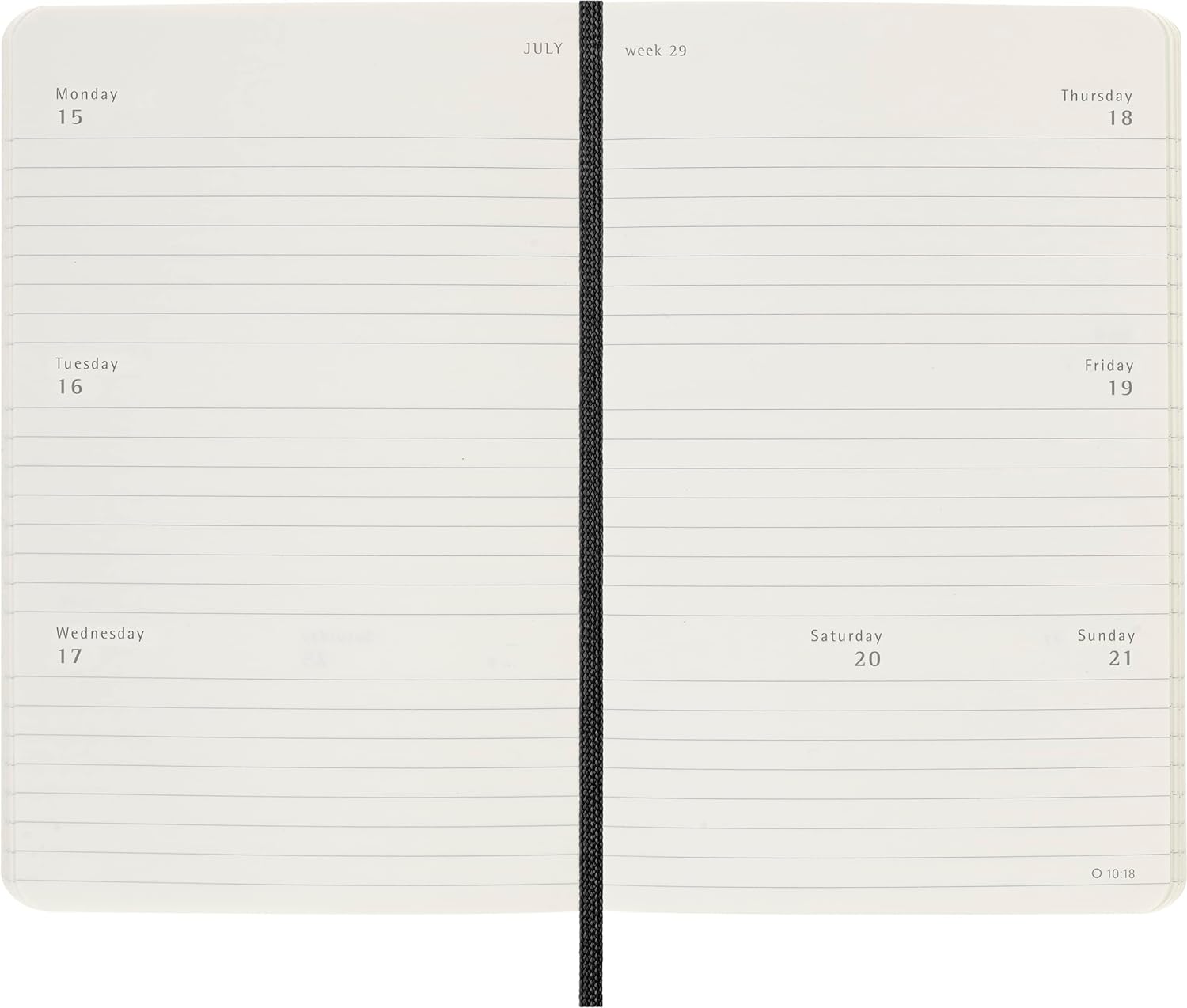 Moleskine Horizontal Weekly Agenda 12 Months 2024, Agenda 2024, Size Pocket 9x14, Soft Cover and Elastic Closure, Colour