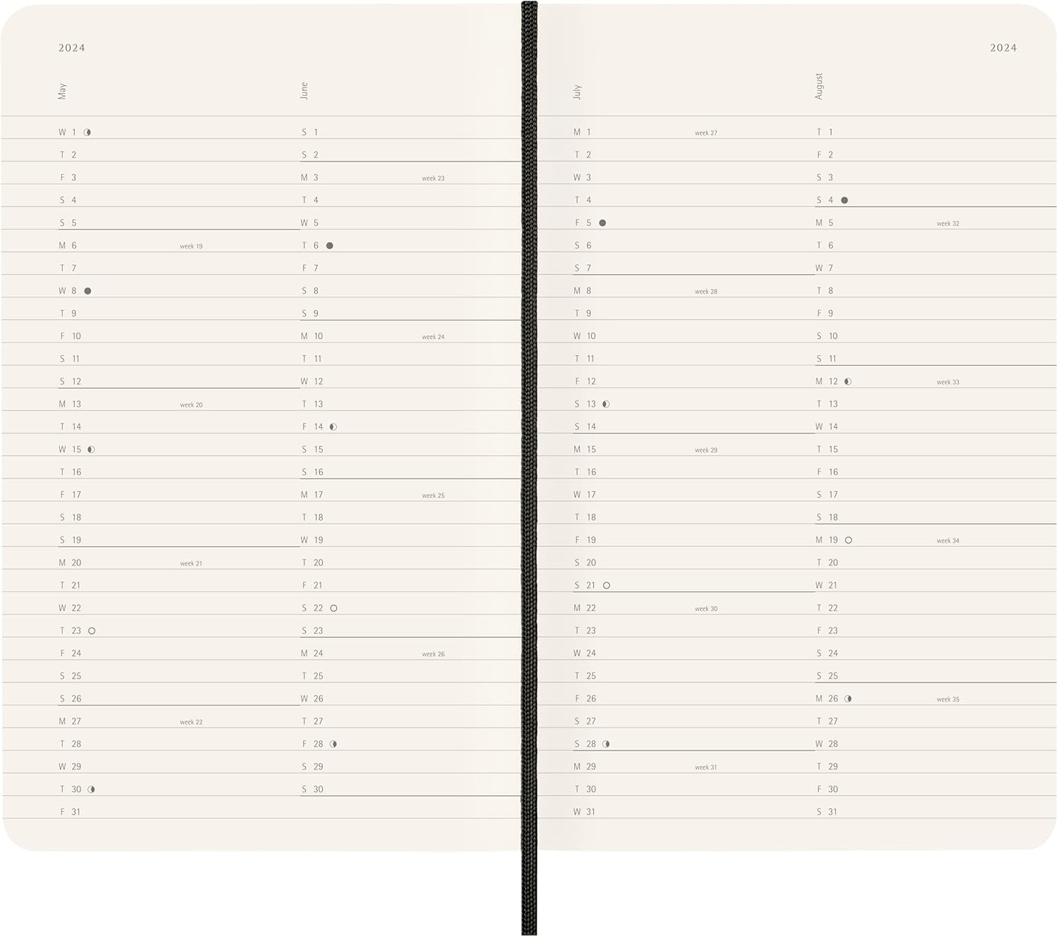 Moleskine Monthly Agenda 12 Months 2024, Agenda 2024, Size Large 13x21, Soft Cover and Elastic Closure, Colour
