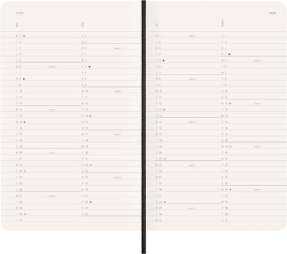Moleskine Monthly Agenda 12 Months 2024, Agenda 2024, Size Large 13x21, Soft Cover and Elastic Closure, Colour