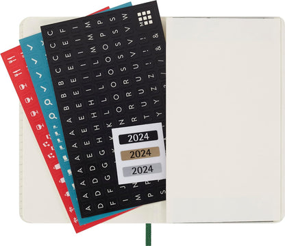 Moleskine Weekly Agenda with Space for Notes 12 Months 2024, Agenda 2024, Size Pocket 9x14, Soft Cover and Elastic Closure, Colour