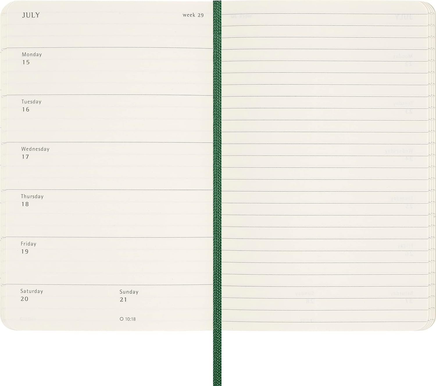 Moleskine Weekly Agenda with Space for Notes 12 Months 2024, Agenda 2024, Size Pocket 9x14, Soft Cover and Elastic Closure, Colour