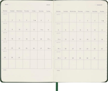 Moleskine Daily Agenda 12 Months 2024, Agenda 2024, Size Pocket 9x14, Hard Cover and Elastic Closure, Colour