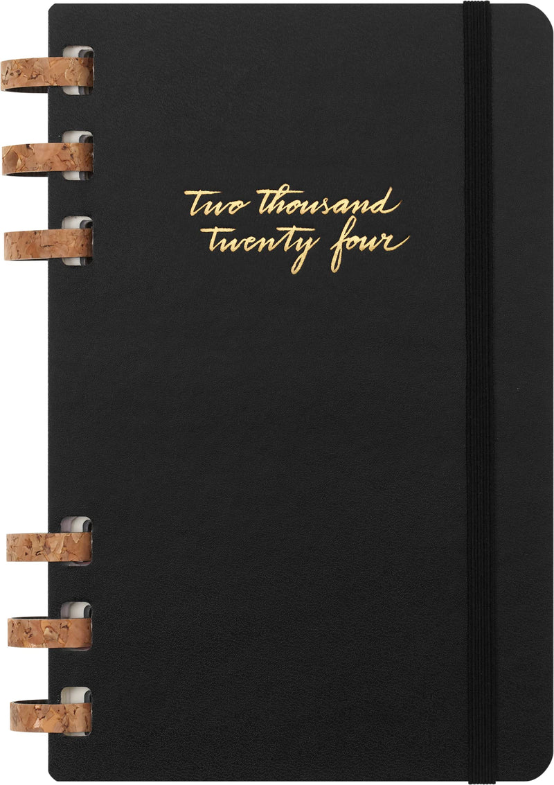 Moleskine Monthly and Weekly Spiral Agenda 12 Months 2024, Agenda 2024, Size Large 15x21, Hard Cover and Elastic Closure, Colour Black