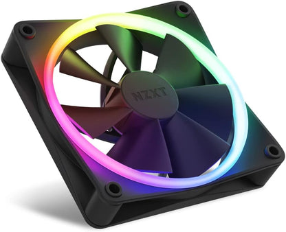 NZXT F120 RGB Fans - RF-R12TF-B1 - Advanced RGB Lighting Customization - Whisper Quiet Cooling - Triple (RGB Fan & Controller INCLUDED) - 120mm Fan - Black 120 mm Triple pack Black