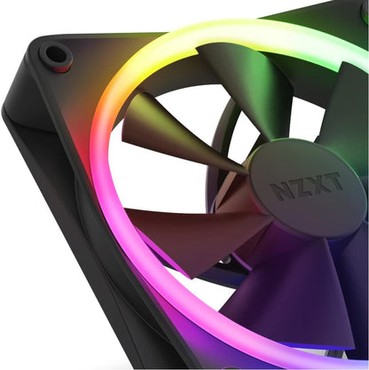 NZXT F120 RGB Fans - RF-R12TF-B1 - Advanced RGB Lighting Customization - Whisper Quiet Cooling - Triple (RGB Fan & Controller INCLUDED) - 120mm Fan - Black 120 mm Triple pack Black