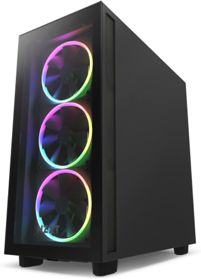NZXT F120 RGB Fans - RF-R12TF-B1 - Advanced RGB Lighting Customization - Whisper Quiet Cooling - Triple (RGB Fan & Controller INCLUDED) - 120mm Fan - Black 120 mm Triple pack Black