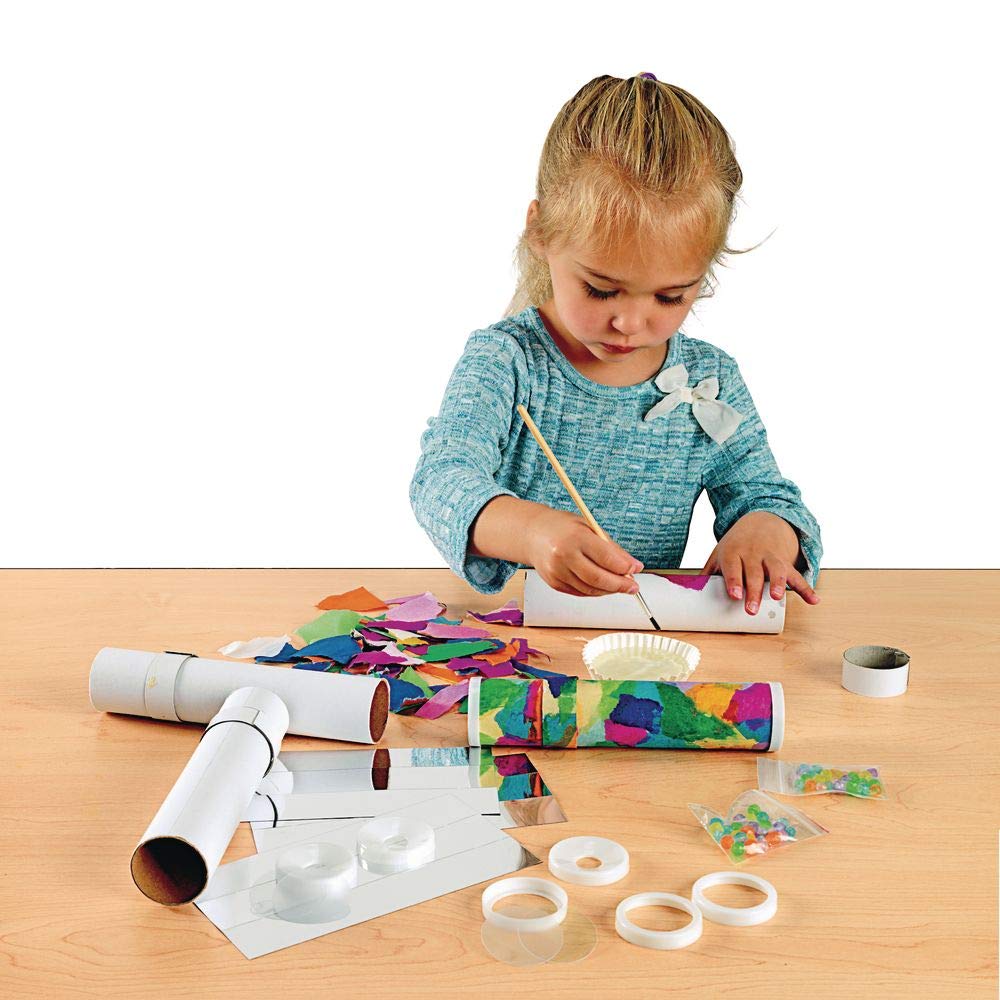 Colorations Make & Decorate Your Own STEM Kaleidoscope, Colorful Science Craft Activity, Arts & Crafts, 7-1/2"L x 1-3/4"Dia, Mess Free, Glue Free, Set of 12 (Item # SPINVIEW)