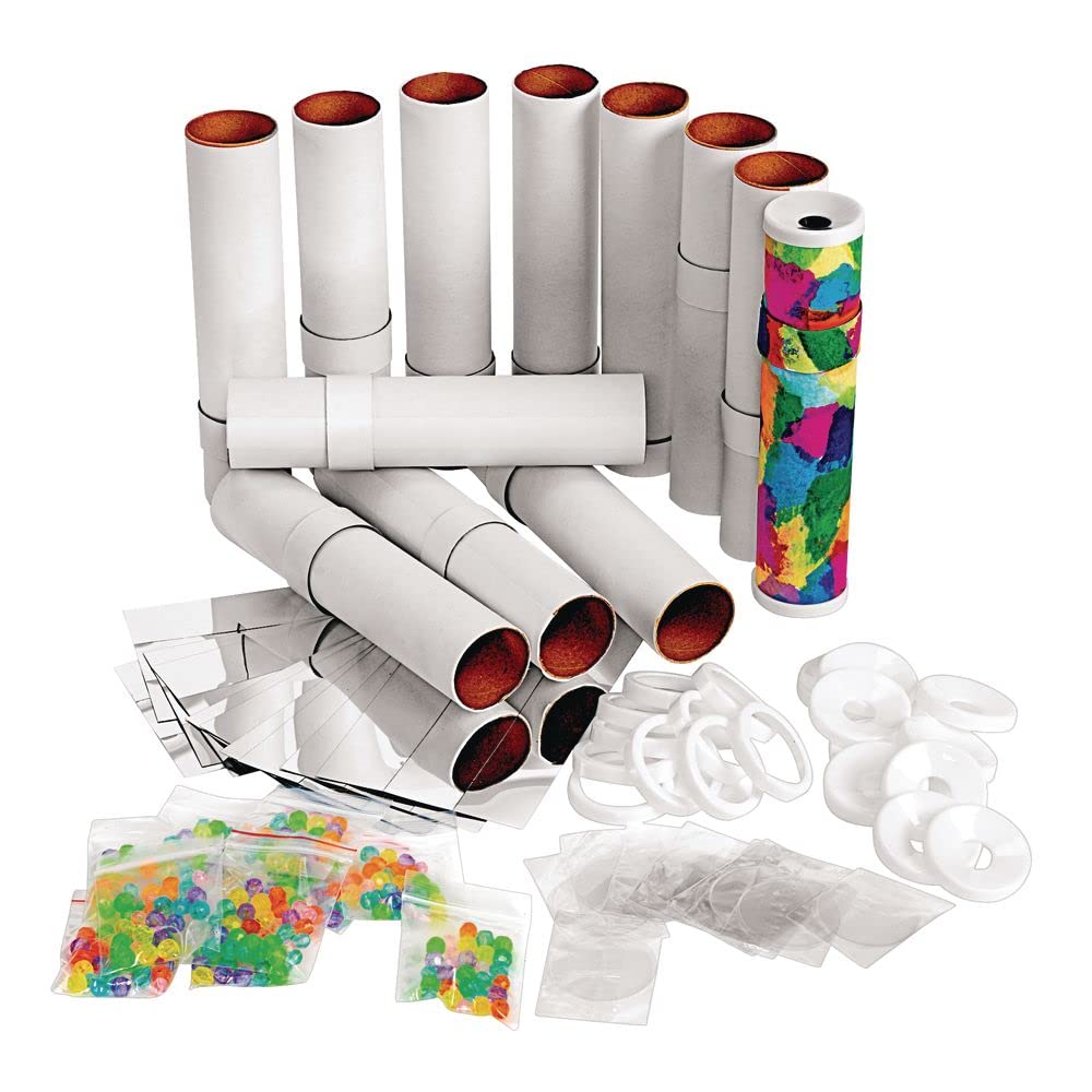 Colorations Make & Decorate Your Own STEM Kaleidoscope, Colorful Science Craft Activity, Arts & Crafts, 7-1/2"L x 1-3/4"Dia, Mess Free, Glue Free, Set of 12 (Item # SPINVIEW)