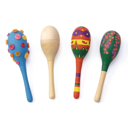Colorations MARACAS Decorate Your Own Wooden Maracas (Pack of 12