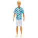 Barbie Ken Fashionistas Doll #211 with Blond Hair, Wearing Cactus Tee and White Shorts with Sneakers, HJT10 Blue Shirt Ken