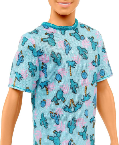 Barbie Ken Fashionistas Doll #211 with Blond Hair, Wearing Cactus Tee and White Shorts with Sneakers, HJT10