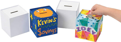 Money box | White | Square | 10 x 10 cm | 12 pieces