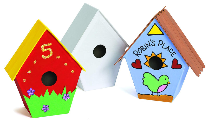 PAPIER-MACHE BIRDHOUSES - SET OF 12