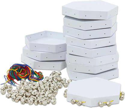 COLORATIONS - Tambourine craft set for children, 12 pieces, musical instruments craft idea