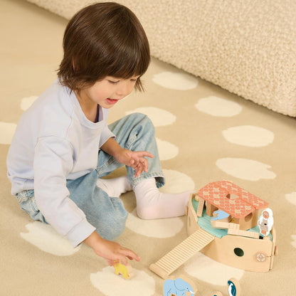 Classic World Holzschiff Arche Noah | Taufgeschenk | Montessori Spielzeug 2 Jahre | Holzspielzeug Bibel | Taufgeschenke für Jungen Mädchen | Außergewöhnliches Taufgeschenk