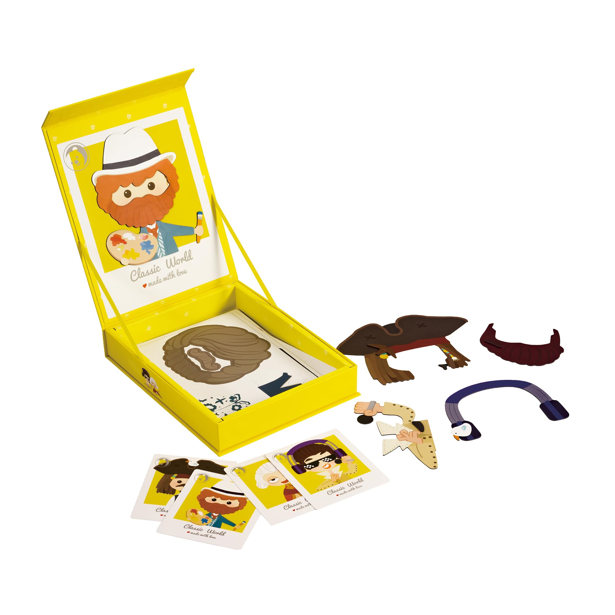 Classic World - Classic World Magneetkoffer Foto Gezichten Geel