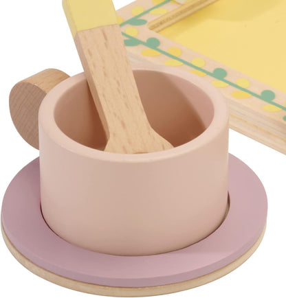Classic World - Grace Afternoon Tea Set - Wooden Pretend Play Tea Party - Role Play Toy Set - Colourful Kitchen Pretend Playset - Montessori Toys - Suitable for 3+ Years Old