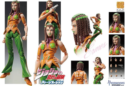 MediCos JoJo’s Bizarre Adventure Part 6: Ermes Costello Chozokado Super Action Statue Figure, Multicolor