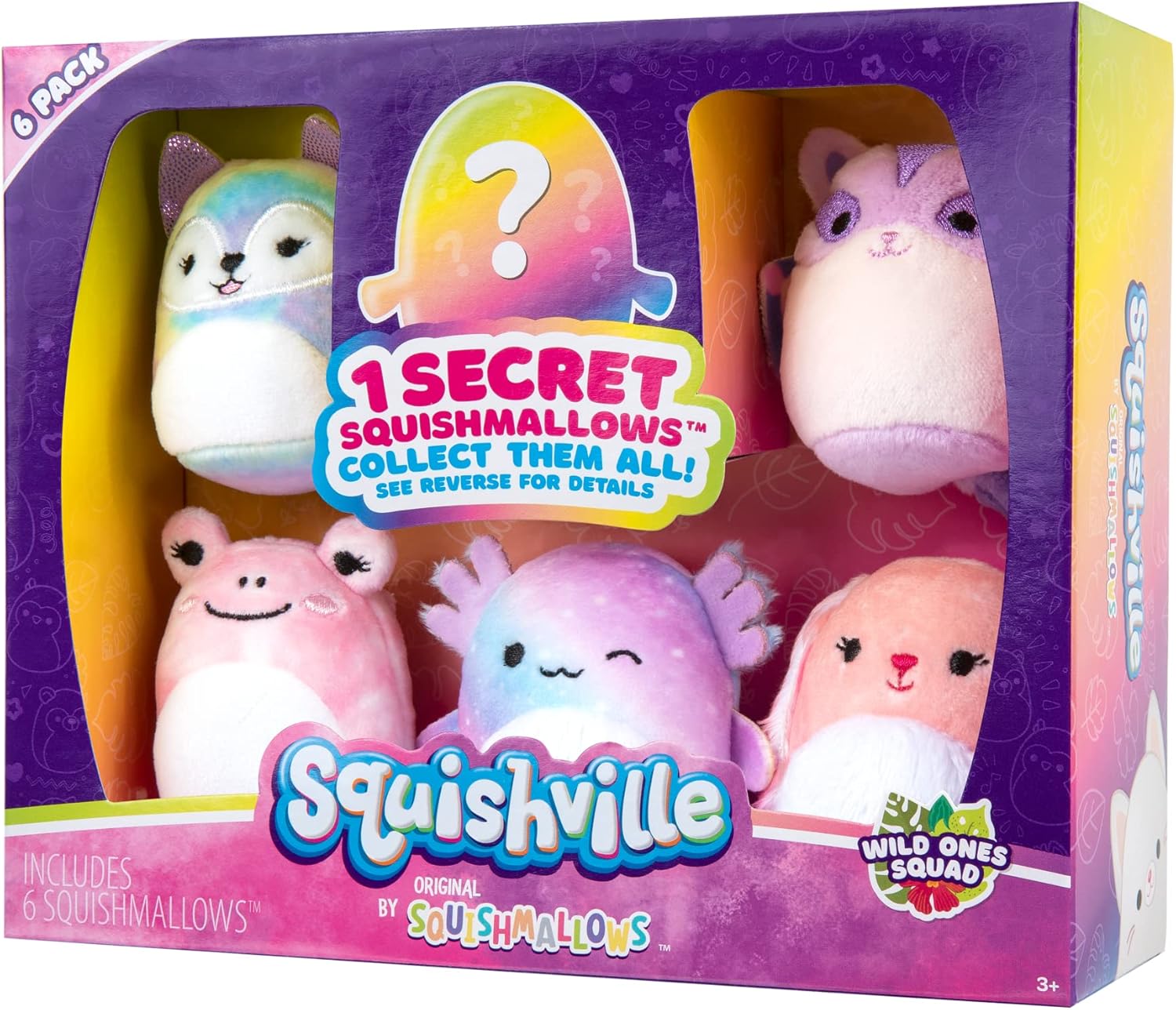 Squishville SQM0333 Wild Ones Squad Six 2-Inch Plush-Toys for Kids Widl Ones