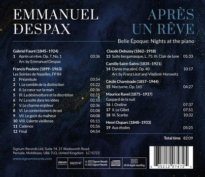 Emmanuel Despax: Après Un Rêve: Belle Époque: Nights at the Piano