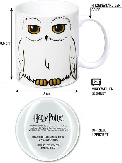 Logoshirt® Harry Potter - Hedwig - Eeylops Owl Emporium I Porcelain Coffee Mug, 300 ml I Dishwasher & Microwave Safe I in Coloured Gift Box I Licensed Original Design