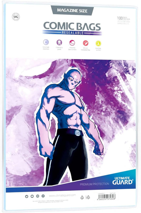 Comic Bags Resealable for Magazine Size (Pack of 100