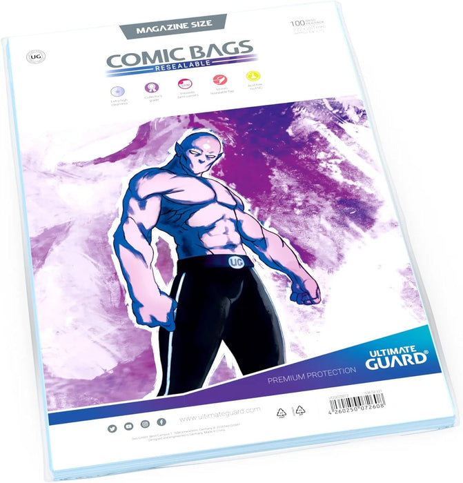 Comic Bags Resealable for Magazine Size (Pack of 100