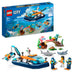 LEGO City Explorer Diving Boat Toy with Mini-Submarine, Shark, Crab, Turtle Manta Ray and Sea Animal Figures, Underwater Ocean Diving Set, for Kids Aged 5+ 60377 Single