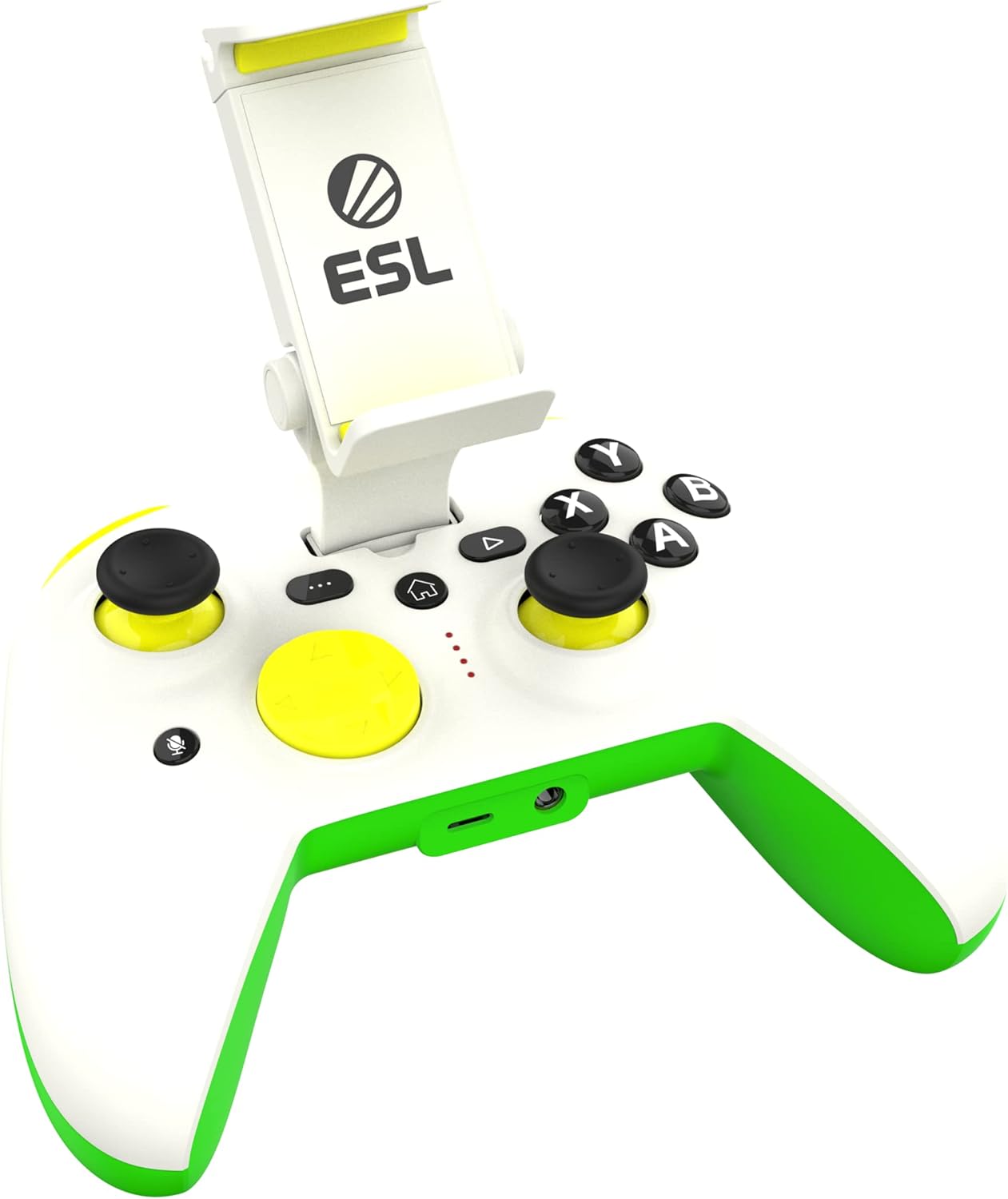 RiotPWR ESL Game Controller for Android Smartphones USB-C, Interference-Free Game Flow, Power Pass Through Charging, ZeroG Holder, Improved 8-Way D-Pad, Share Button, Audio Jack, RP1925ESL