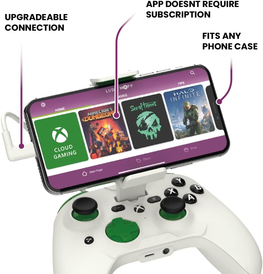 RiotPWR Xbox Edition iPhone Cloud Gaming Controller Mobile Handheld Console/Controller for Mobile Games on your iPhone -1 Month Free Xbox Game Pass Ultimate – MFI Certified for iOS