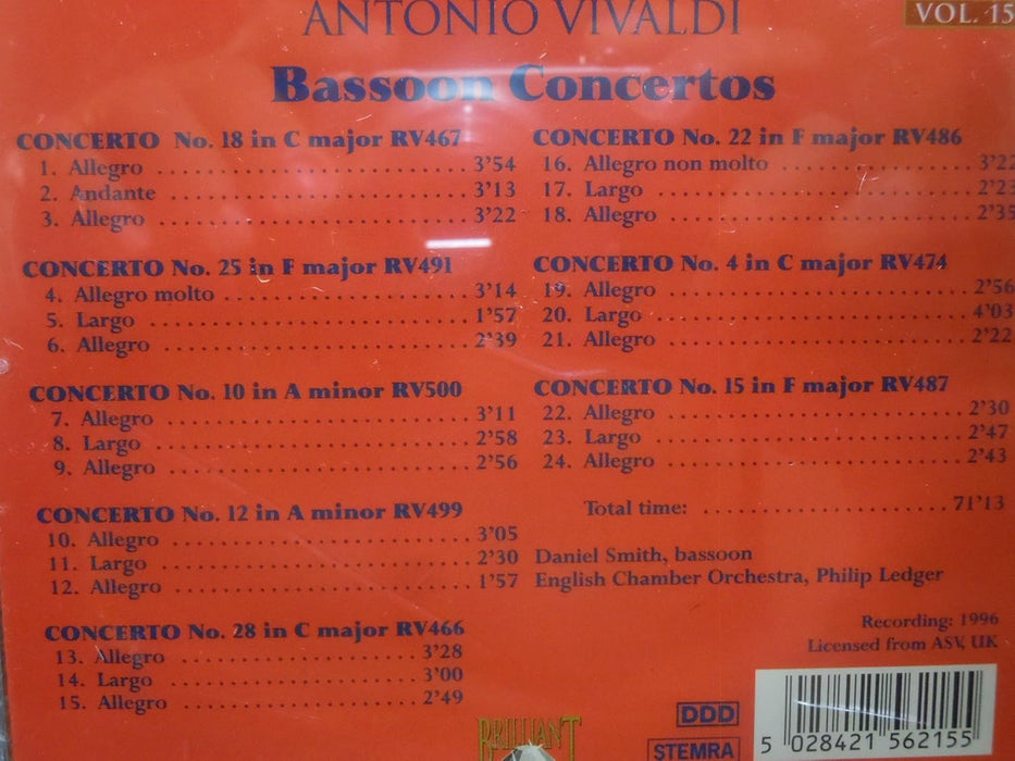 The Masterworks Antonio Vivaldi Volume 15 Bassoon Concertos