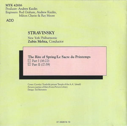CD - Stravinsky, The Rite of Spring - Zubin Metha