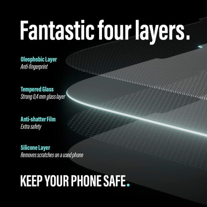 PanzerGlass SAFE Screen Protector for iPhone 14 - scratch proof tempered glass iPhone screen protector with full screen coverage - anti-bacterial, fingerprint resistant and shockproof